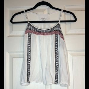 White Patterned Trim Top